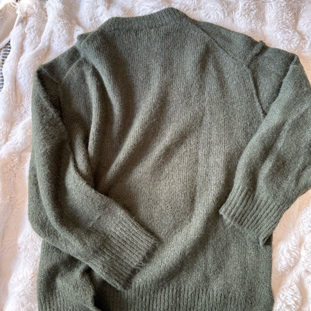 Topshop Olive Green Ribbed Knit Sweater - Picture 3 of 3